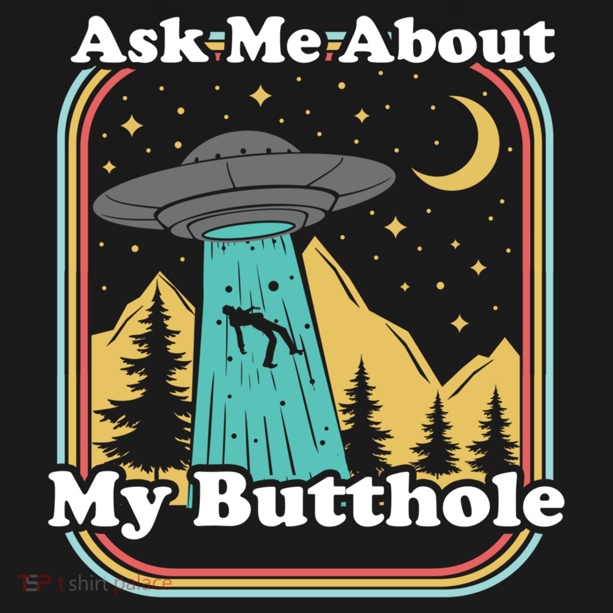 Ask Me About My Butthole Funny Alien Believer Retro 80s Gift Women's Hoodie