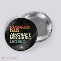 Airplane Mechanic Aircraft Maintenance Pilot Technician Button thumb 0