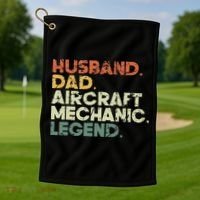 Airplane Mechanic Aircraft Maintenance Pilot Technician Golf Towel thumb 1