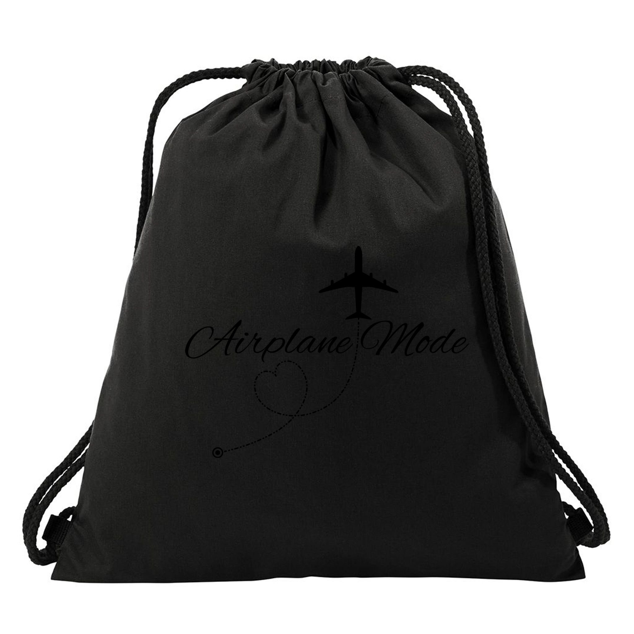 Airplane Mode Drawstring Bag