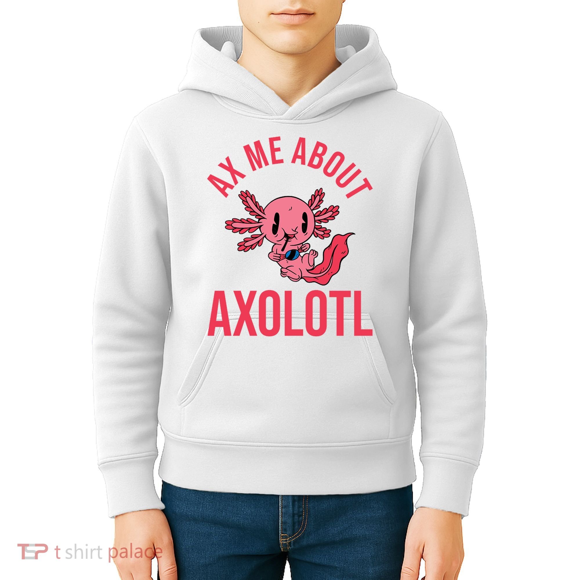 Ax Me About Axolotl Kids Hoodie