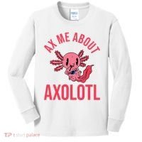 Ax Me About Axolotl Kids Long Sleeve Shirt thumb 0