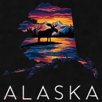 Alaskan Moose Animal Alaska Map Ladies PosiCharge Tri-Blend Wicking Tank thumb 2