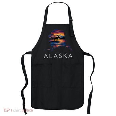 Alaskan Moose Animal Alaska Map Apron