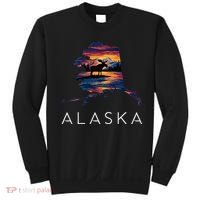 Alaskan Moose Animal Alaska Map Sweatshirt thumb 0