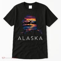 Alaskan Moose Animal Alaska Map Tall T-Shirt thumb 0