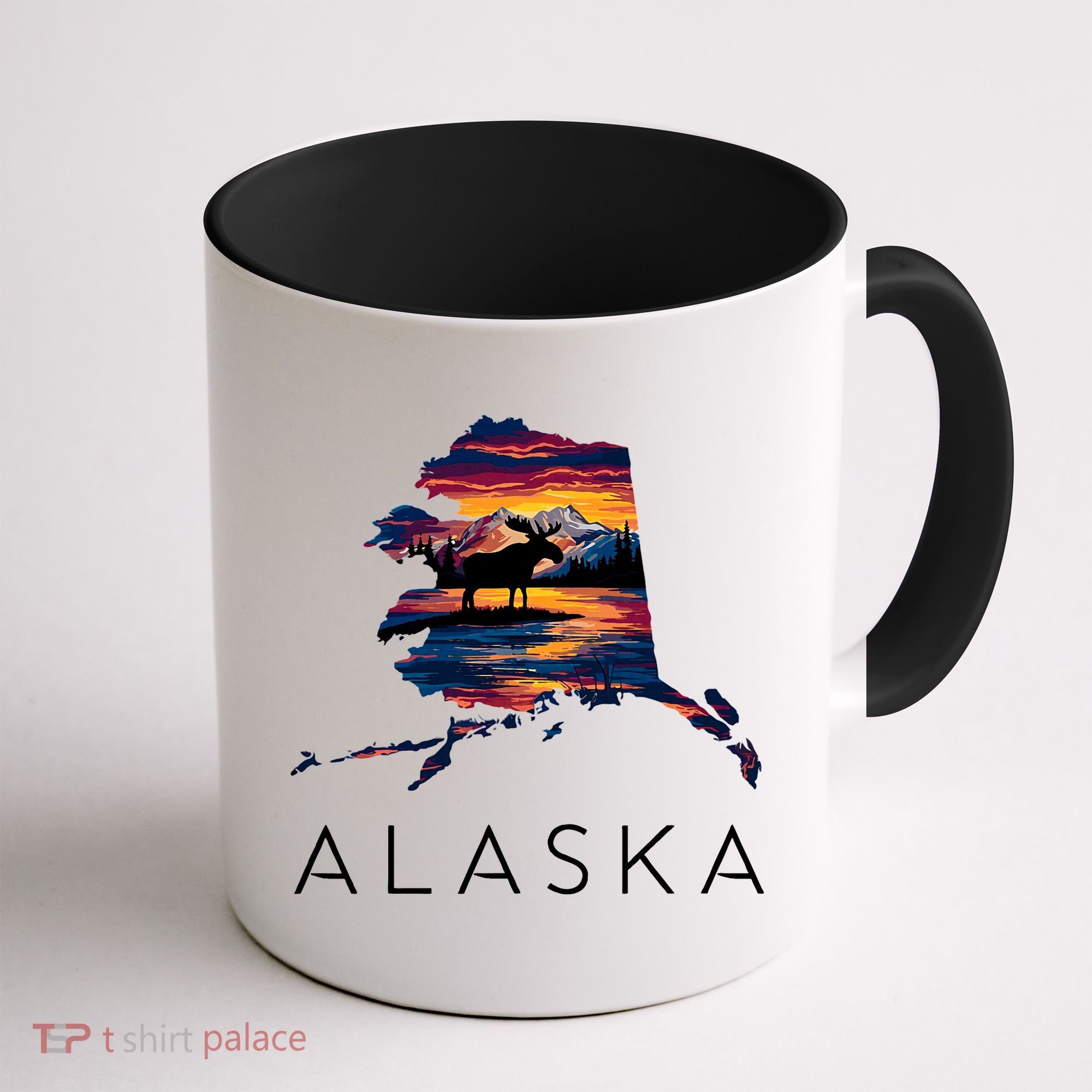 Alaskan Moose Animal Alaska Map Coffee Mug