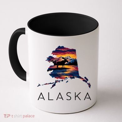 Alaskan Moose Animal Alaska Map Coffee Mug
