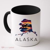 Alaskan Moose Animal Alaska Map Coffee Mug thumb 0