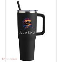 Alaskan Moose Animal Alaska Map 40oz Vacuum Insulated Stainless Steel Travel Tumbler thumb 0
