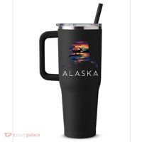Alaskan Moose Animal Alaska Map 40oz Vacuum Insulated Stainless Steel Travel Tumbler thumb 2