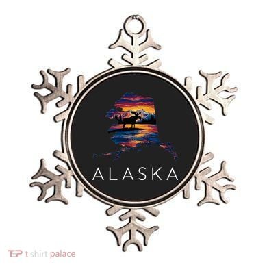 Alaskan Moose Animal Alaska Map Ornament