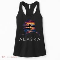 Alaskan Moose Animal Alaska Map Women's Tank Top thumb 0