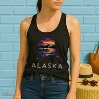Alaskan Moose Animal Alaska Map Women's Tank Top thumb 2