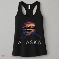 Alaskan Moose Animal Alaska Map Women's Tank Top thumb 3