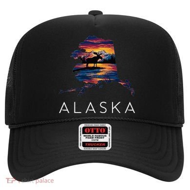 Alaskan Moose Animal Alaska Map Hat
