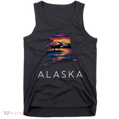 Alaskan Moose Animal Alaska Map Tank Top