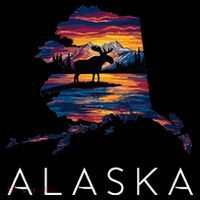 Alaskan Moose Animal Alaska Map Tank Top thumb 6