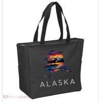 Alaskan Moose Animal Alaska Map Tote Bag thumb 2