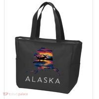 Alaskan Moose Animal Alaska Map Tote Bag thumb 3