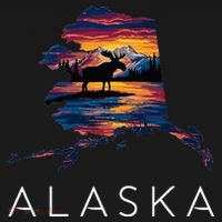 Alaskan Moose Animal Alaska Map Tote Bag thumb 4