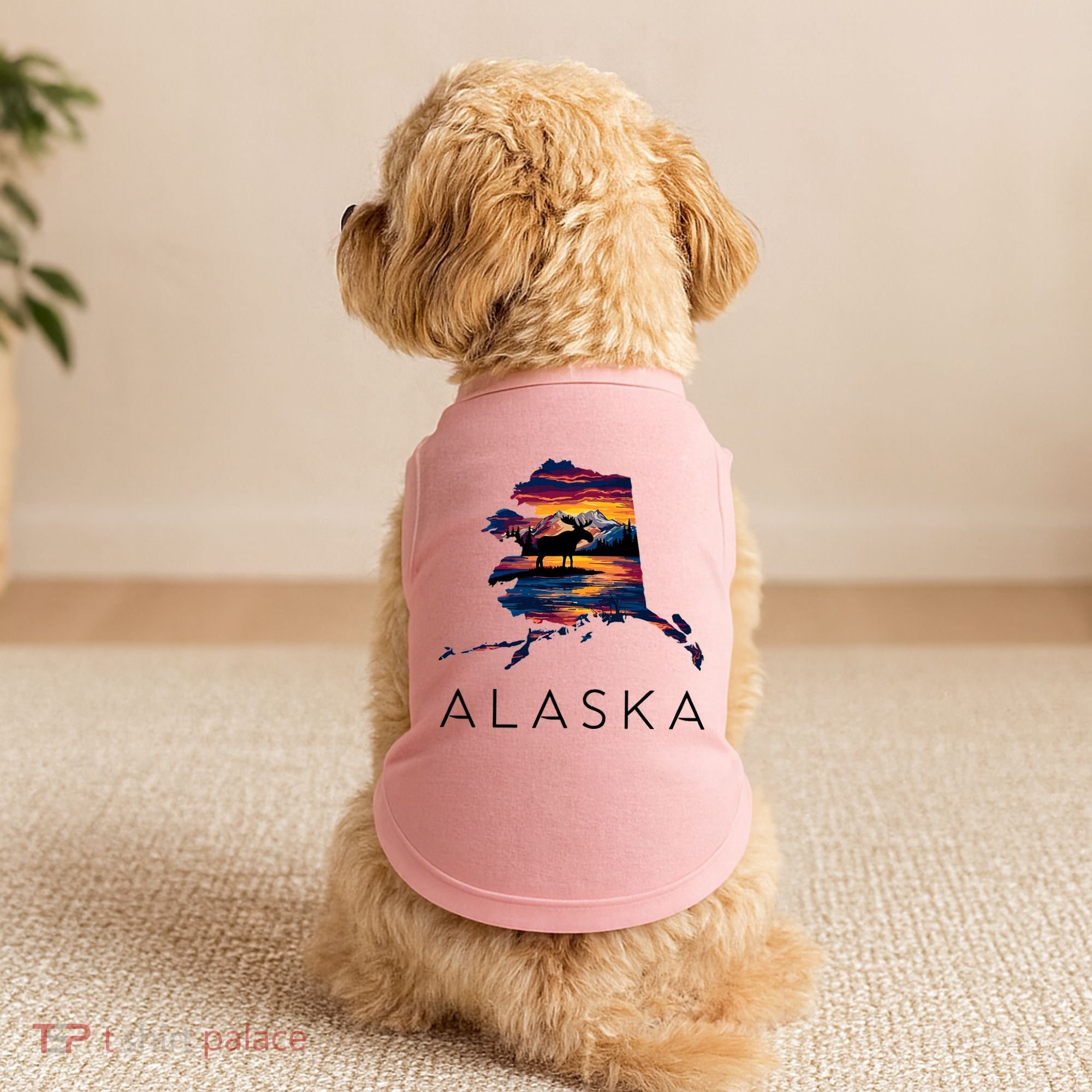 Alaskan Moose Animal Alaska Map Doggie Tank