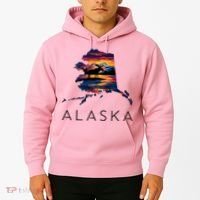 Alaskan Moose Animal Alaska Map Hoodie thumb 2