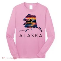 Alaskan Moose Animal Alaska Map Long Sleeve Shirt thumb 0