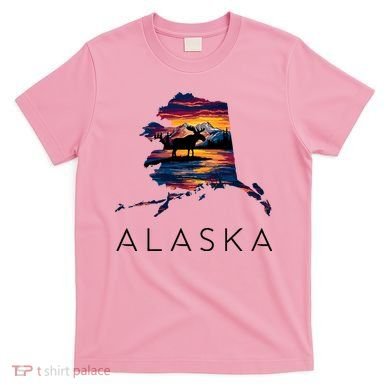 Alaskan Moose Animal Alaska Map T-Shirt