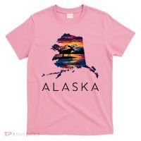 Alaskan Moose Animal Alaska Map T-Shirt thumb 0