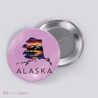 Alaskan Moose Animal Alaska Map Button thumb 0