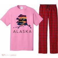 Alaskan Moose Animal Alaska Map Pajama Set thumb 0