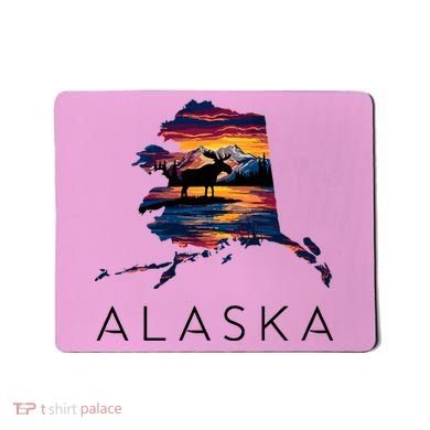 Alaskan Moose Animal Alaska Map Mousepad