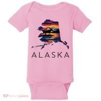 Alaskan Moose Animal Alaska Map Baby Bodysuit thumb 0