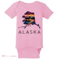 Alaskan Moose Animal Alaska Map Baby Bodysuit thumb 0