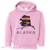 Alaskan Moose Animal Alaska Map Toddler Hoodie thumb 0
