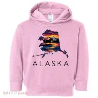 Alaskan Moose Animal Alaska Map Toddler Hoodie thumb 0