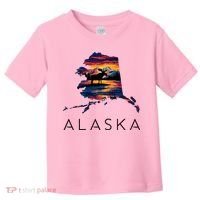 Alaskan Moose Animal Alaska Map Toddler T-Shirt thumb 0
