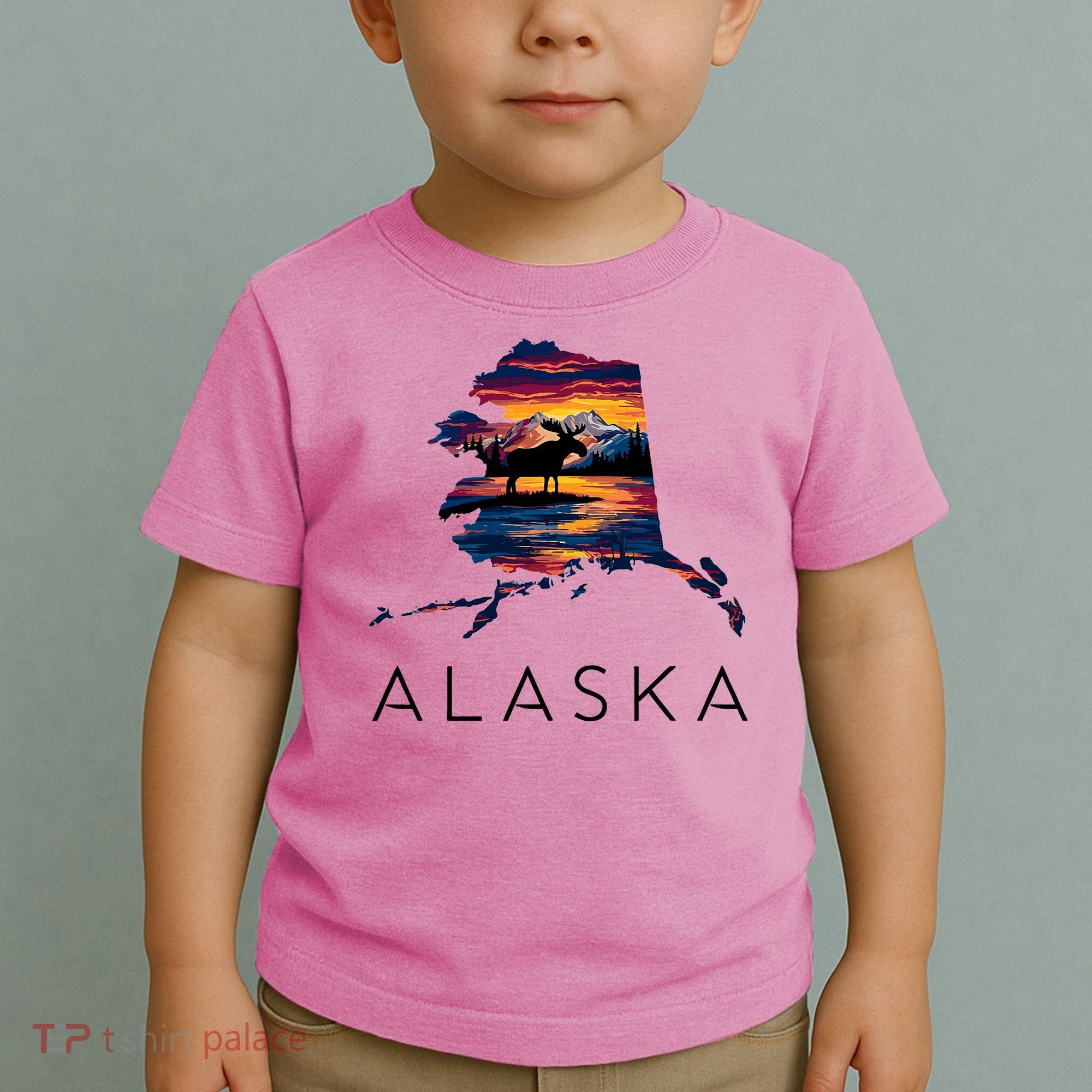 Alaskan Moose Animal Alaska Map Toddler T-Shirt