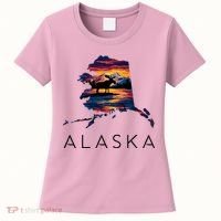 Alaskan Moose Animal Alaska Map Women's T-Shirt thumb 0