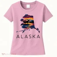 Alaskan Moose Animal Alaska Map Women's T-Shirt thumb 0