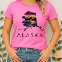 Alaskan Moose Animal Alaska Map Women's T-Shirt thumb 2
