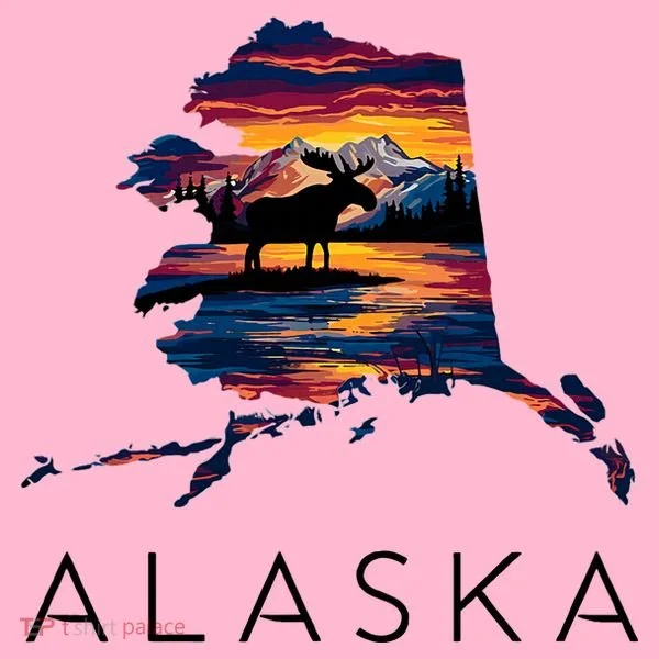 Alaskan Moose Animal Alaska Map Women's T-Shirt