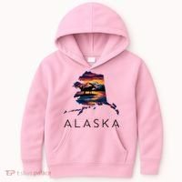 Alaskan Moose Animal Alaska Map Kids Hoodie thumb 0