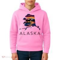 Alaskan Moose Animal Alaska Map Kids Hoodie thumb 4