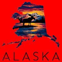 Alaskan Moose Animal Alaska Map Santa Hat thumb 1