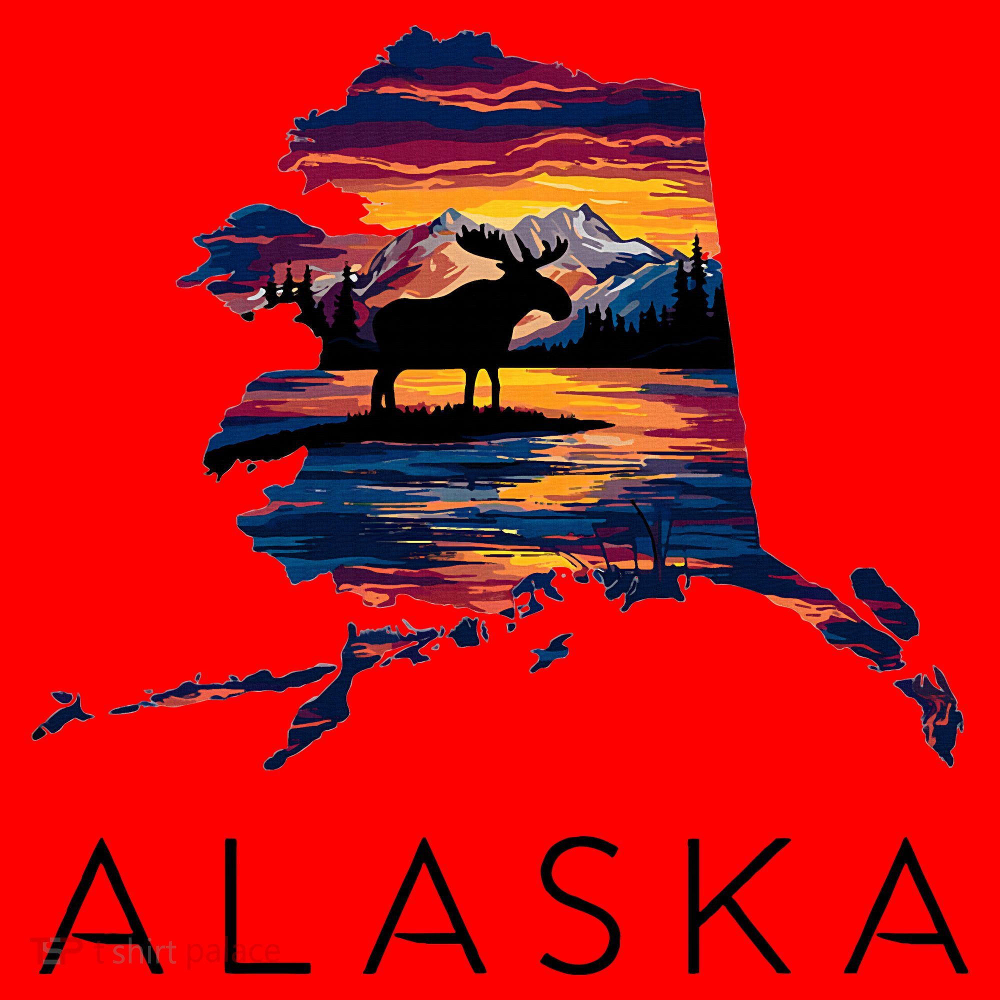 Alaskan Moose Animal Alaska Map Santa Hat