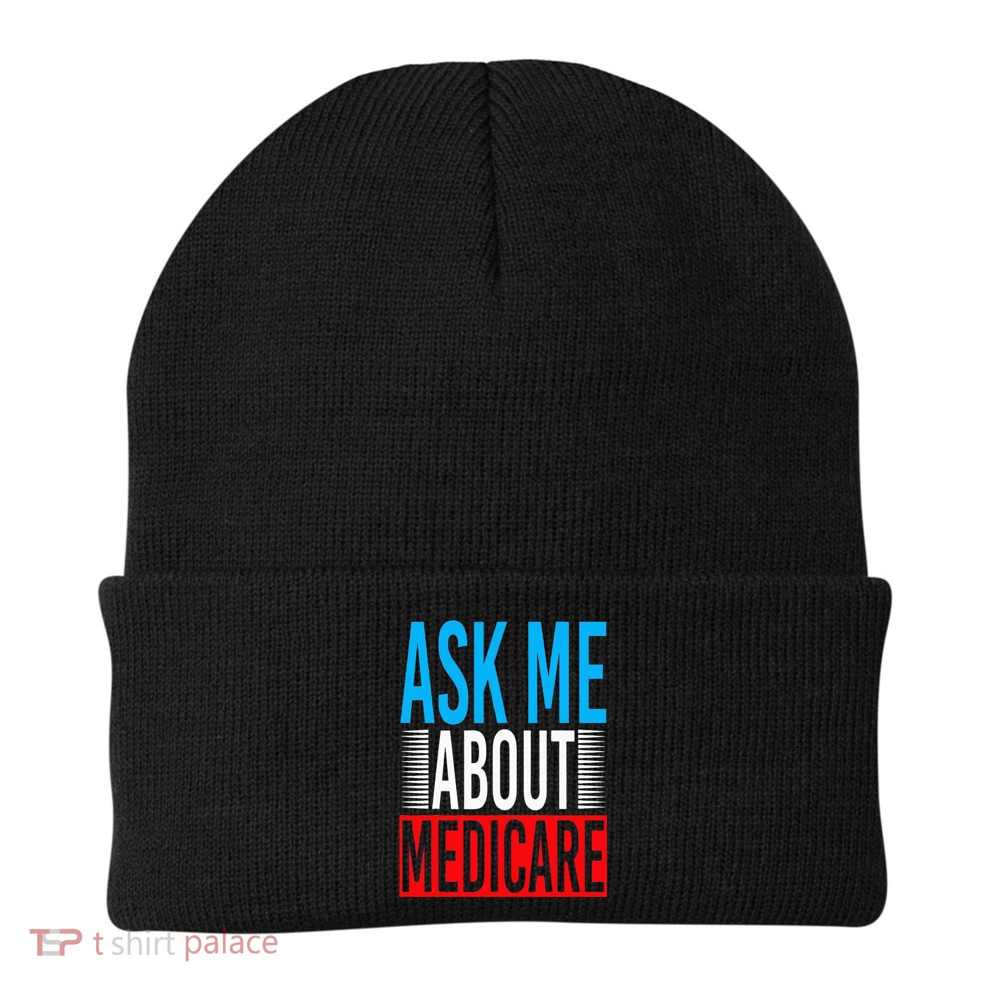 Ask Me About Medicare Insurance Agent Sales Marketing Beanie