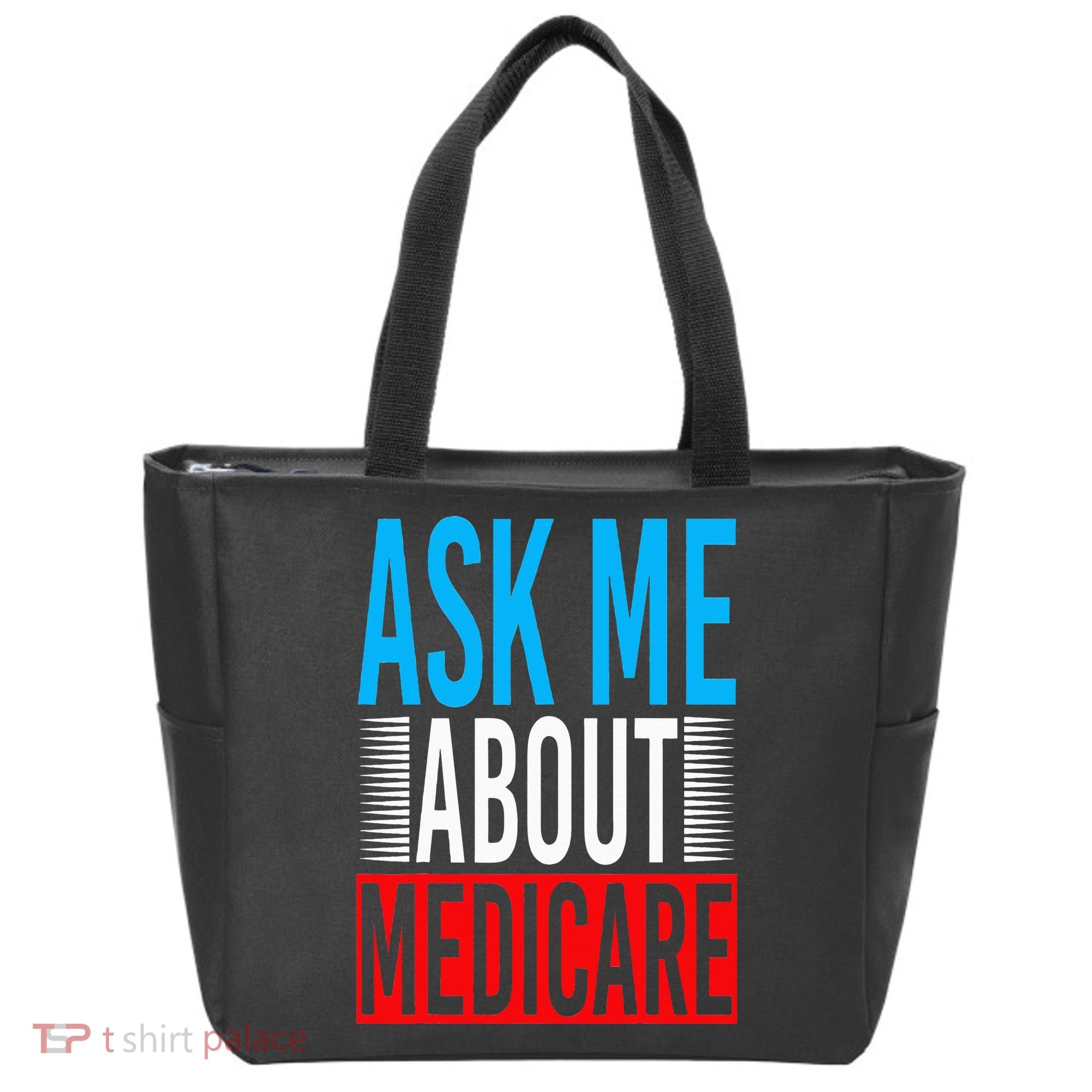 Ask Me About Medicare Insurance Agent Sales Marketing Tote Bag