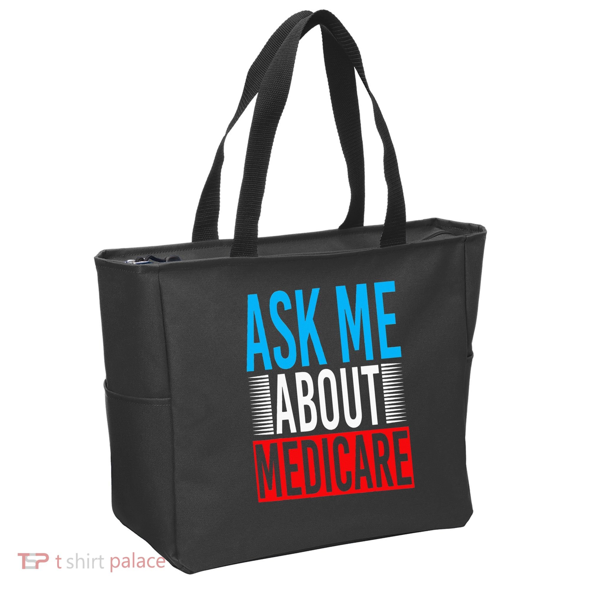 Ask Me About Medicare Insurance Agent Sales Marketing Tote Bag